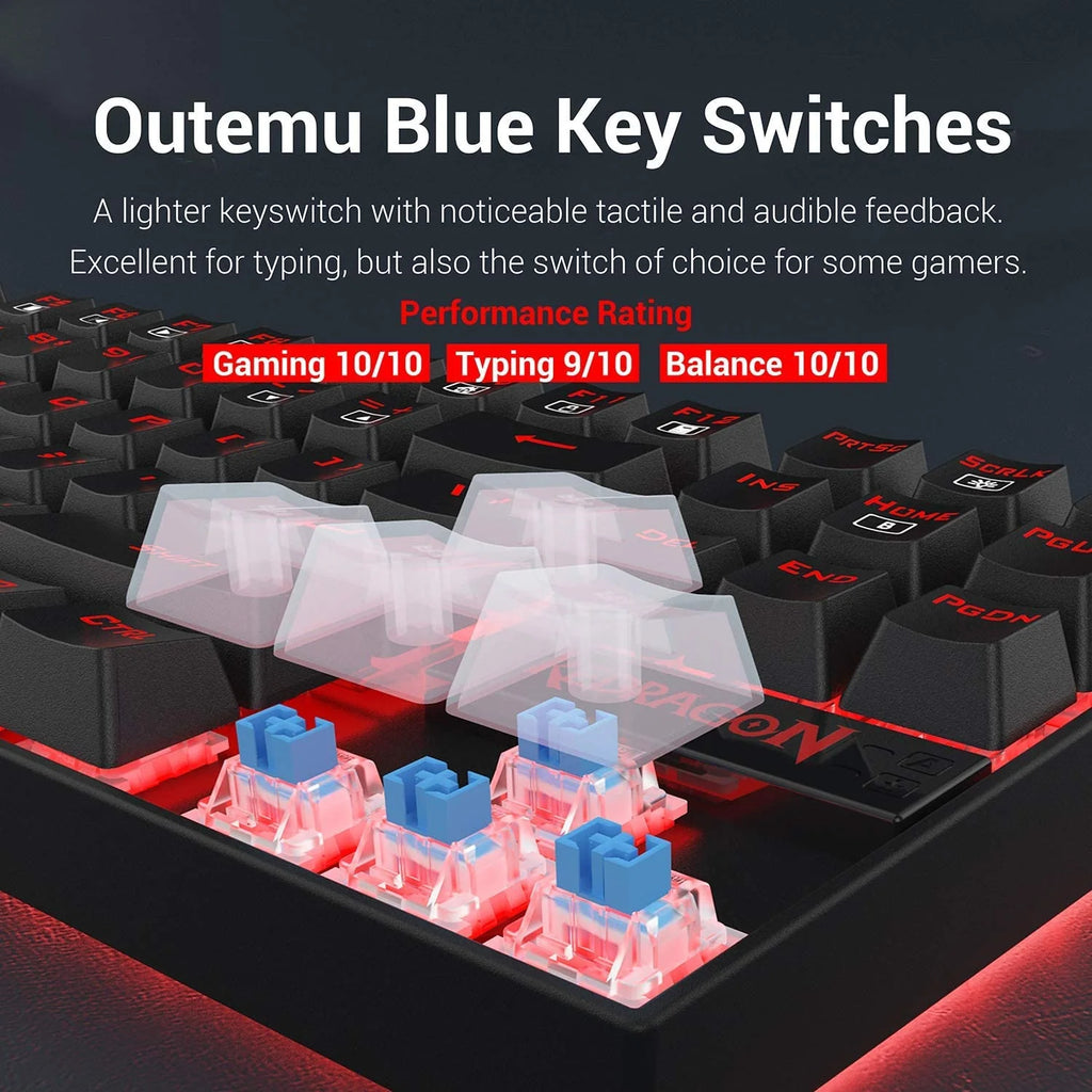Redragon K552-BB Keyboard, M601 Mouse, P001 Mousepad and H120 Headset Combo Set (4 in 1)