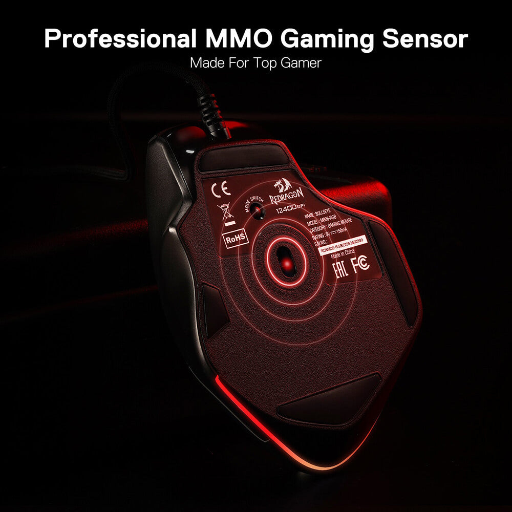 Redragon M806 BULLSEYE Wired RGB Gaming Mouse (Black)