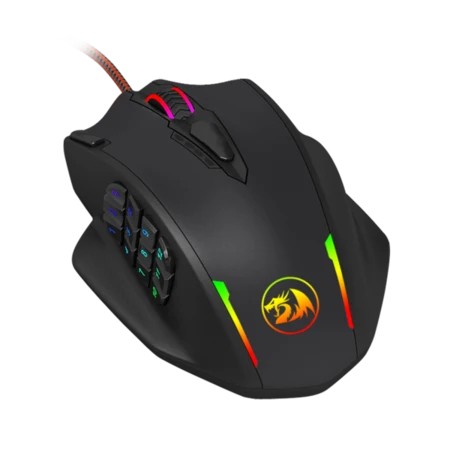 Redragon M908 IMPACT MMO Gaming Mouse, 12400 DPI (Black)