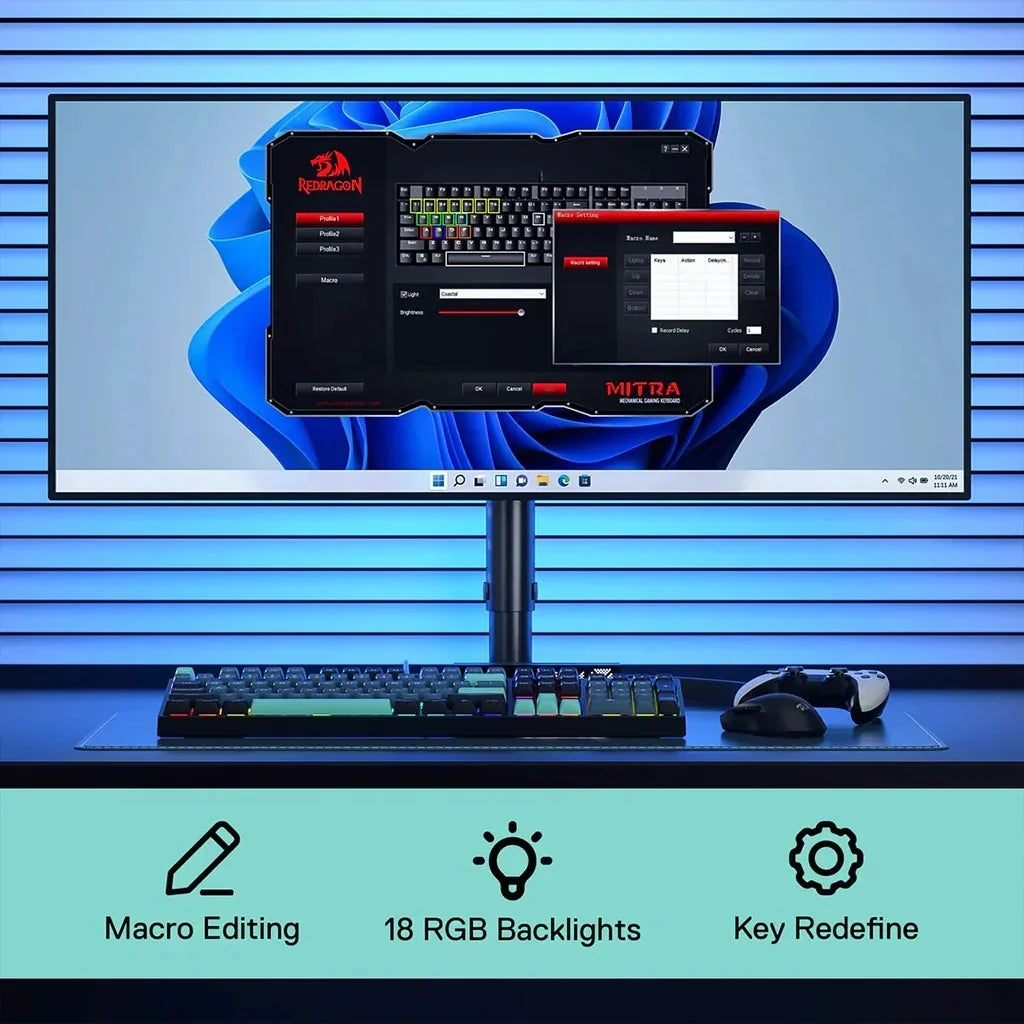 Redragon K582 SURARA 100% Anti-Ghosting RGB Keyboard With Red Switches