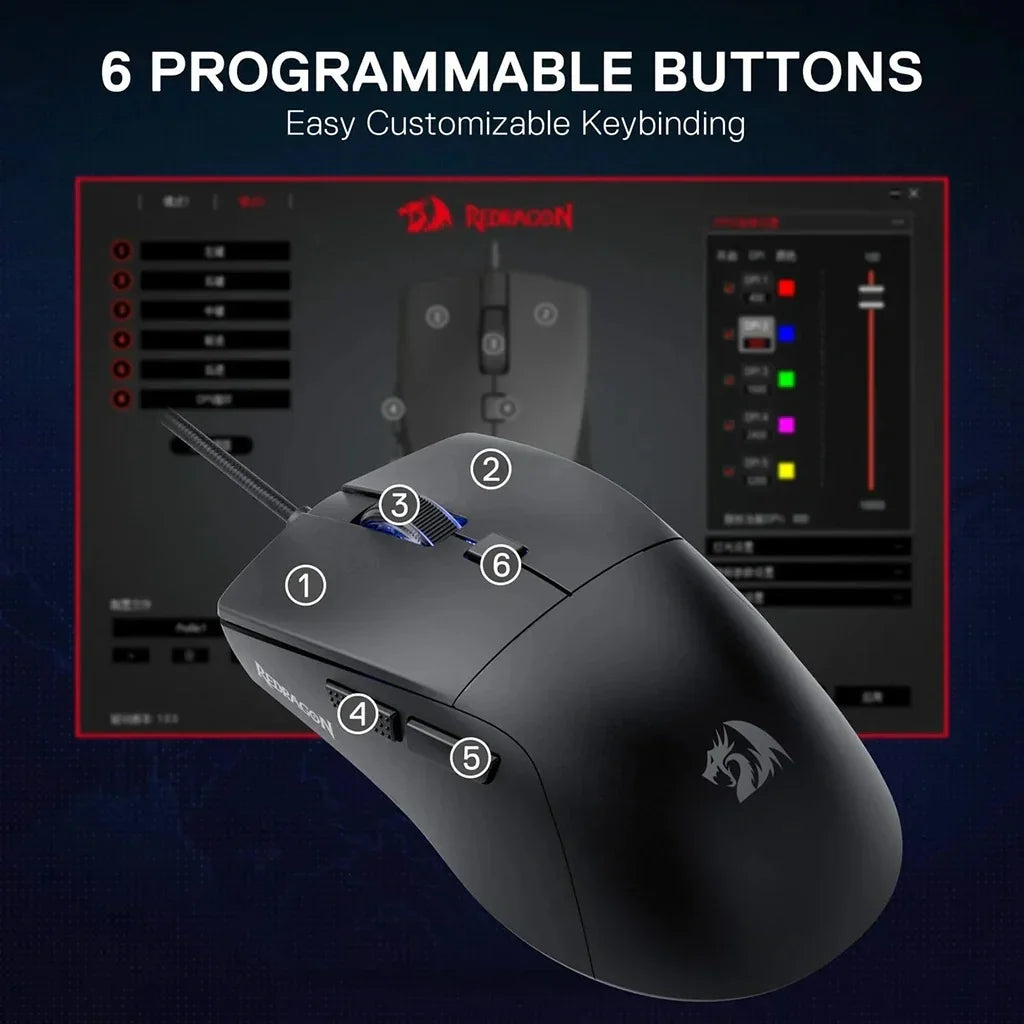 Redragon M618 AZZMACH Lite 70g Lightweight 10K DPI Wireless Gaming Mouse