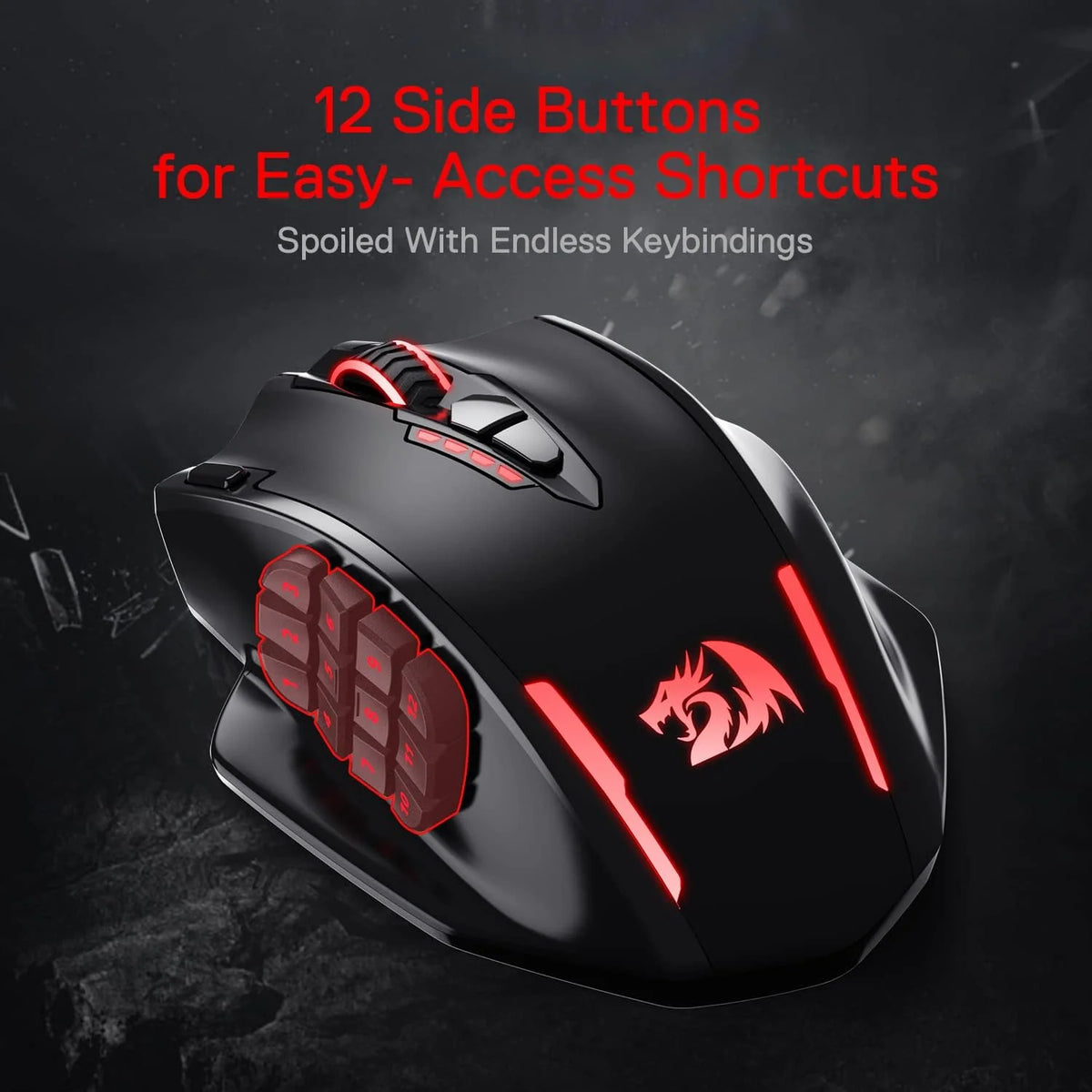 Redragon M913 IMPACT ELITE Wireless Gaming Mouse, 16000 DPI (Black)
