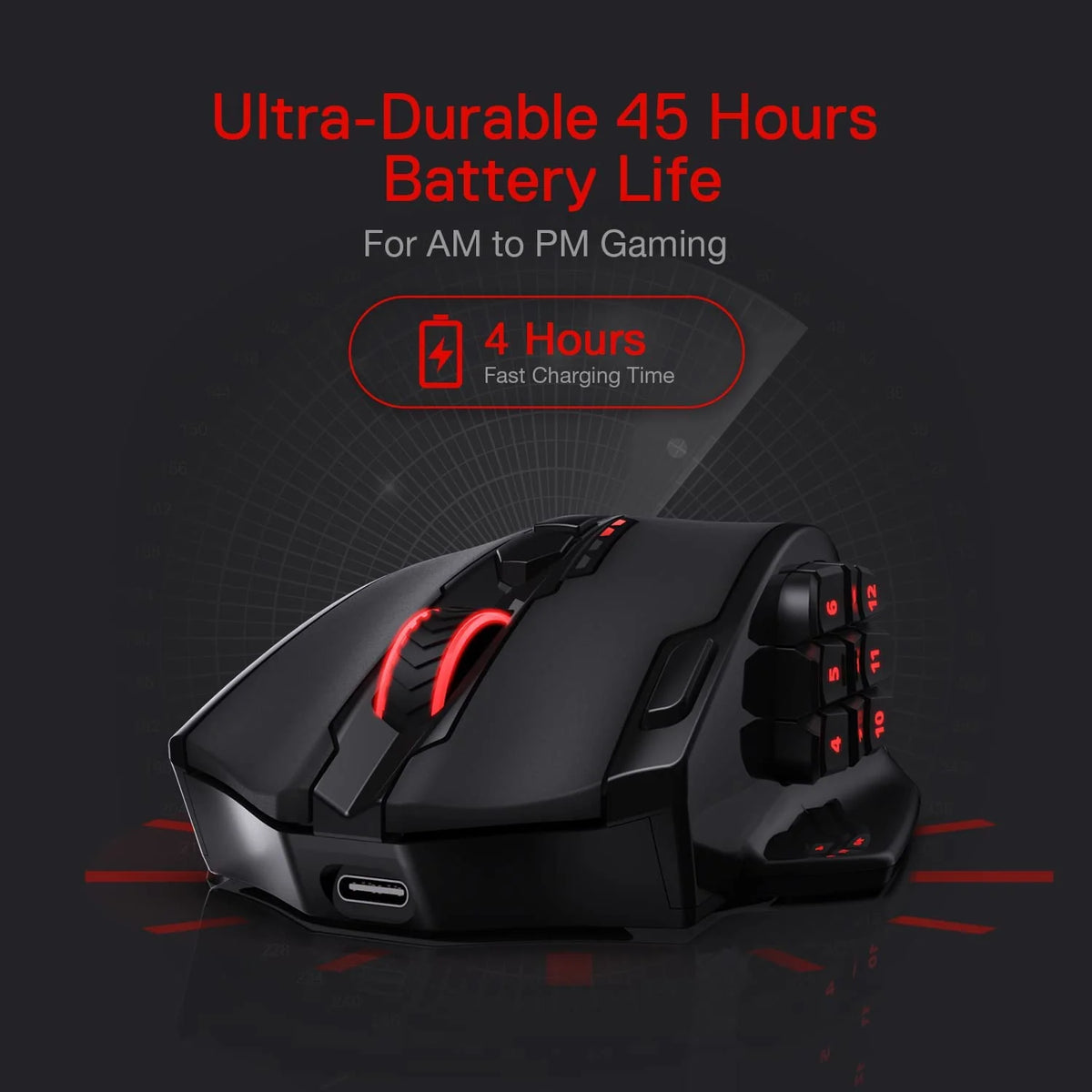 Redragon M913 IMPACT ELITE Wireless Gaming Mouse, 16000 DPI (Black)