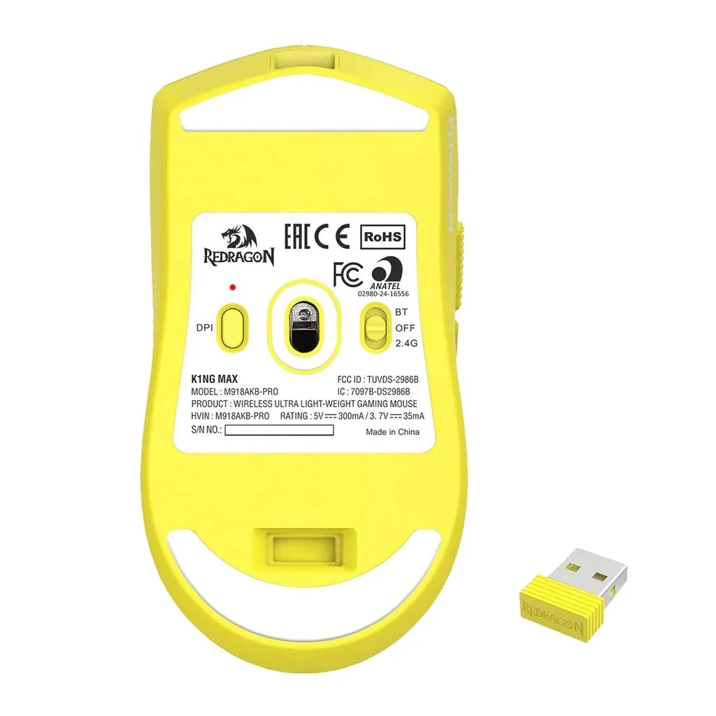 Redragon M918 KING Max 26K Ultra Lightweight Wireless Anime Gaming Mouse (Yellow)