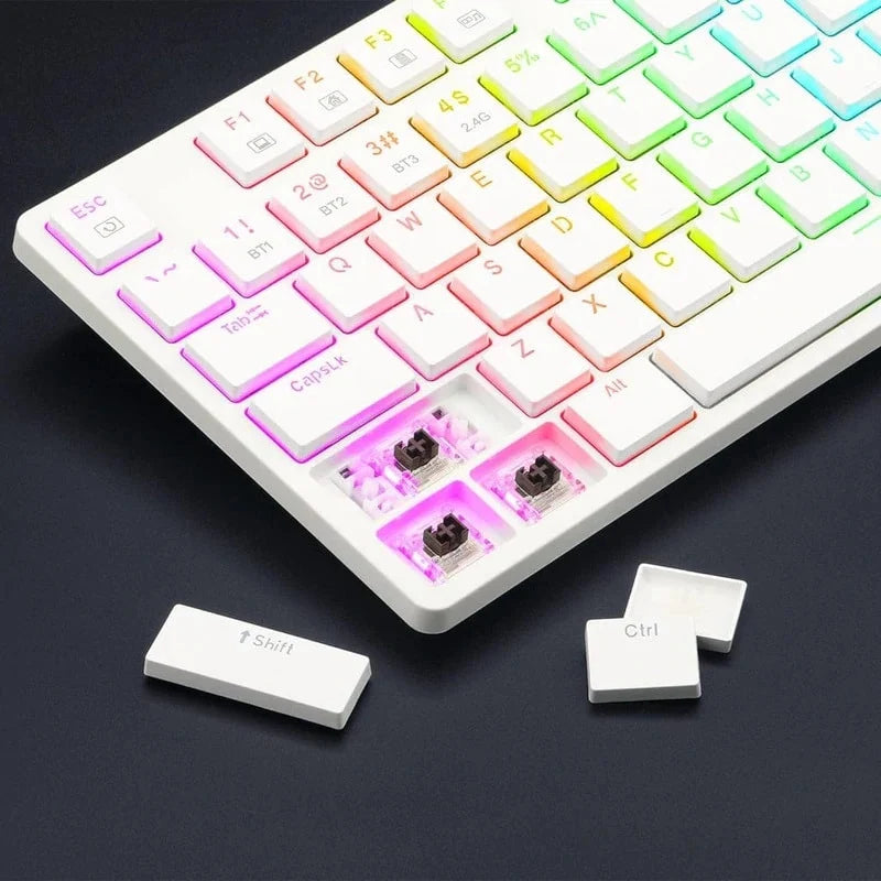 Redragon K539W ANUBIS 80% Wireless RGB Mechanical Keyboard (White)