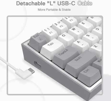 Redragon FIZZ K617 60% RGB Mechanical Keyboard with Red Switches (White & Gray)