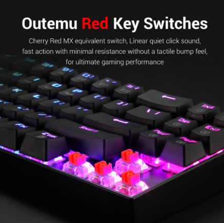 Redragon K599 KRS DEIMOS RGB Wireless Mechanical Gaming Keyboard with Red Switches (Black)