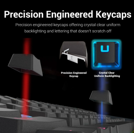 Redragon K599 KRS DEIMOS RGB Wireless Mechanical Gaming Keyboard with Red Switches (Black)