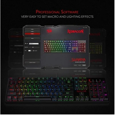 Redragon K582 SURARA RGB LED Backlit Mechanical Gaming Keyboard (Black)