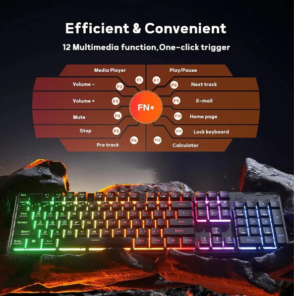 Redragon K521 NETHERBANE Full Size RGB Wired Membrane Gaming Keyboard