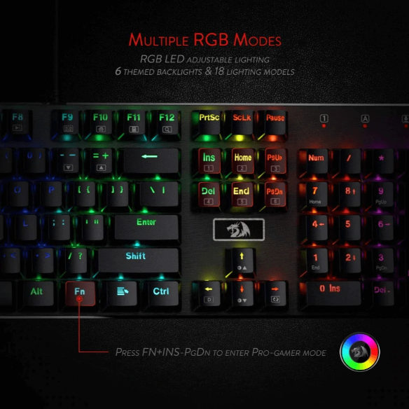Redragon K556 DEVARAJAS RGB Mechanical Gaming Keyboard with (Brown Switches)