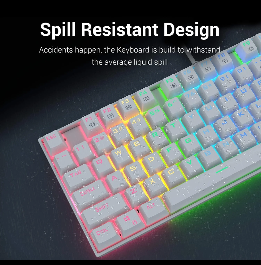 Redragon K552W KUMARA RGB Mechanical Gaming Keyboard (White)