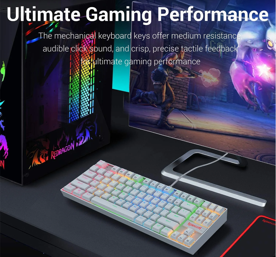 Redragon K552W KUMARA RGB Mechanical Gaming Keyboard (White)