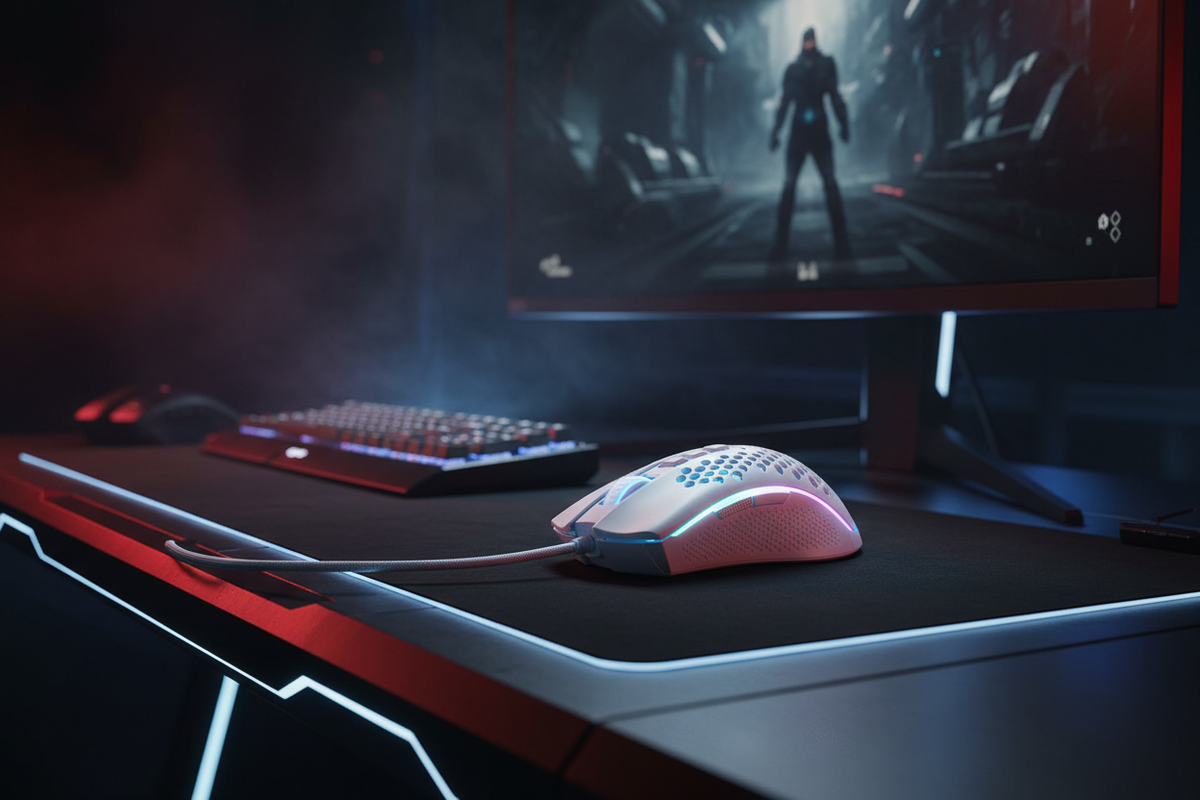 REDRAGON M808W STORM LUNAR LIGHTWEIGHT RGB GAMING MOUSE, 12400 DPI (WHITE)