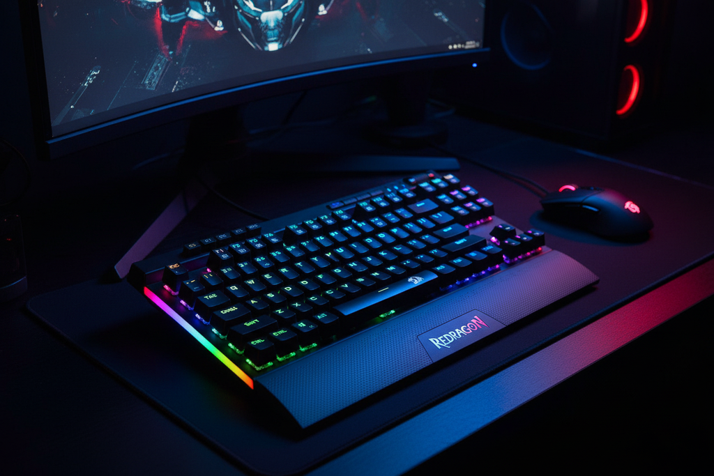 Redragon K587 MAGIC WAND PRO RGB Mechanical Gaming Keyboard 87 Keys (Blue Switches)