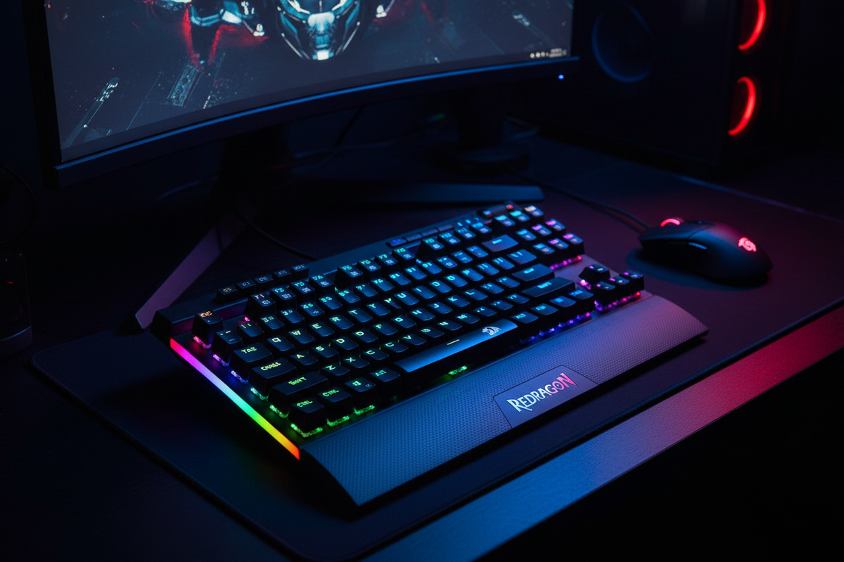 Redragon K587 MAGIC WAND PRO RGB Mechanical Gaming Keyboard 87 Keys (Blue Switches)