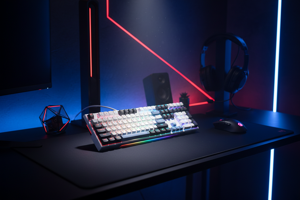 Redragon K668 TRUNDLE Gaming Keyboard With Hot Swappable Red Switches (WGB)