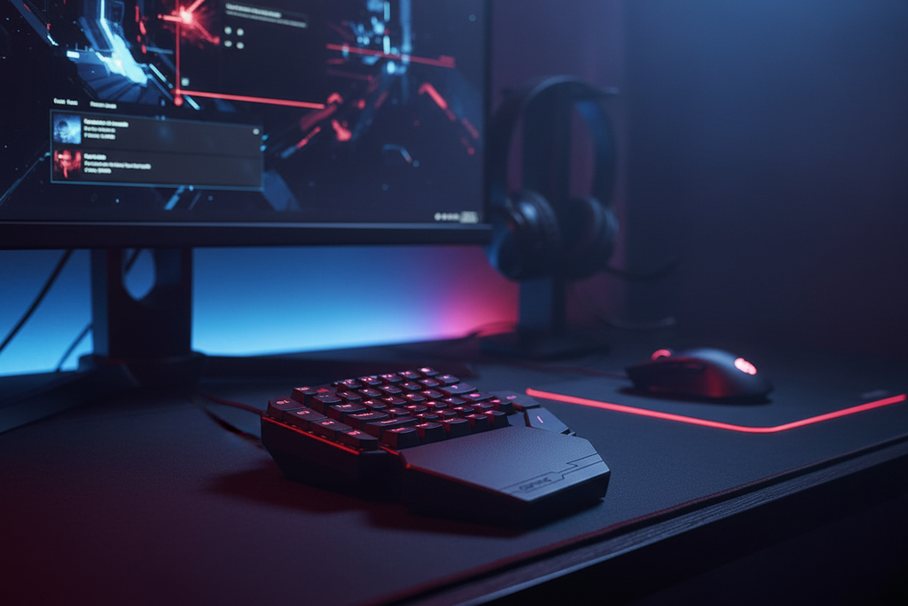 Redragon K585 DITI One-Handed RGB Mechanical Wired Gaming Keyboard with Blue Switches