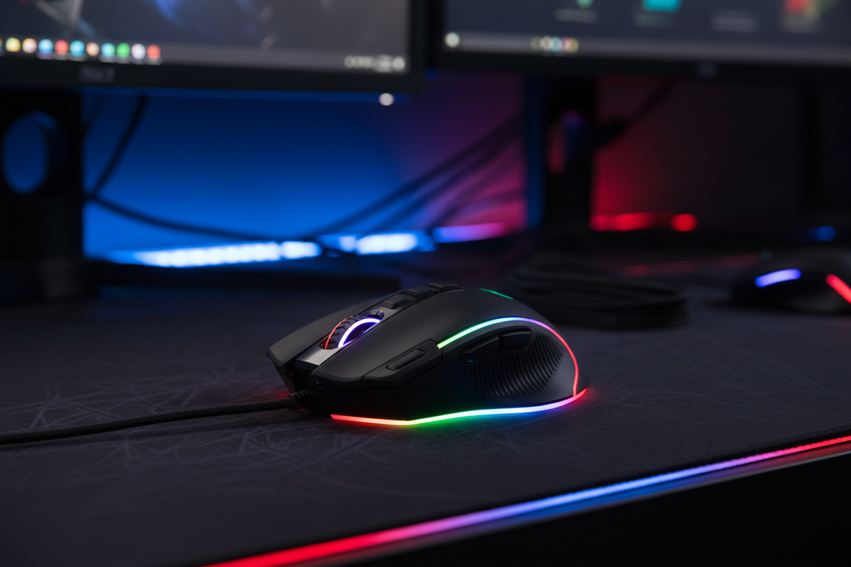 REDRAGON M612 PREDATOR RGB GAMING MOUSE, 8000 DPI (BLACK)