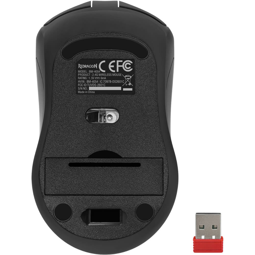 Redragon BM-4054 Wireless Optical Mouse, 4000 DPI (Black)