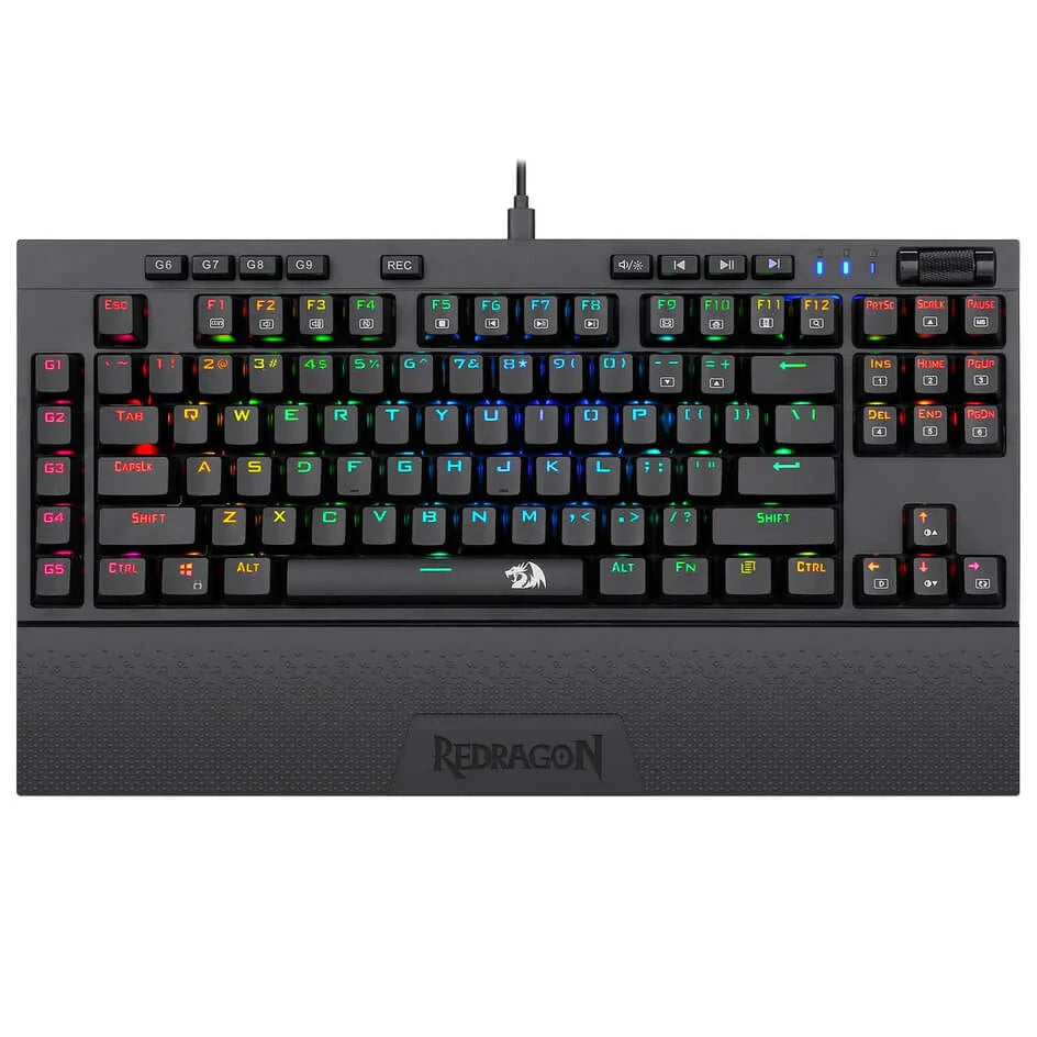 Redragon K588 Broadsword RGB Mechanical Gaming Keyboard with Wrist Rest (Black)