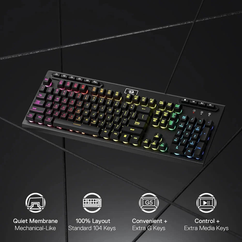 Redragon K513 ADITYA RGB Membrane Gaming Keyboard (Black)
