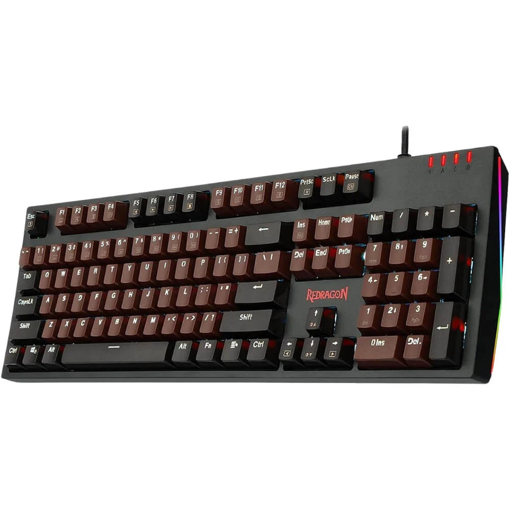 Redragon K592 AMSA Wired Mechanical Gaming Keyboard, Black Switches, White Backlit (Black Brown)