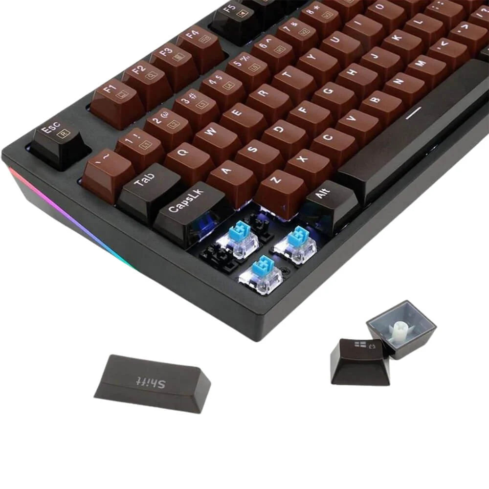 Redragon K592 AMSA Wired Mechanical Gaming Keyboard, Black Switches, White Backlit (Black Brown)